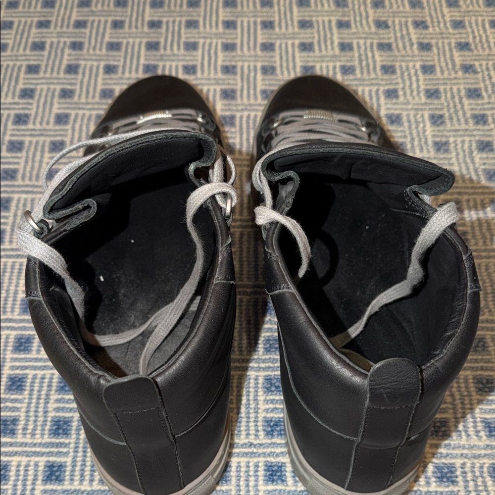 Balenciaga Arena High-Top Sneakers - Black Lambskin Leather - EU 45 - Picture 7 of 9